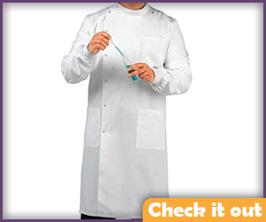 Mandarin Collar White Lab Coat.