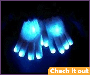 Blue LED Gloves.