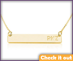 Gold Name Plate Necklace.