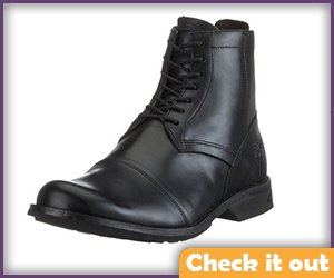 Men's Short Black Leather Boots.