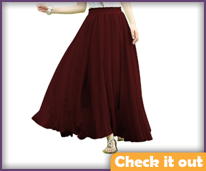 Wine Color Skirt.