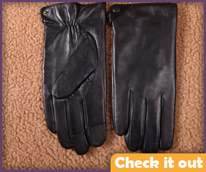 Black Leather Gloves.