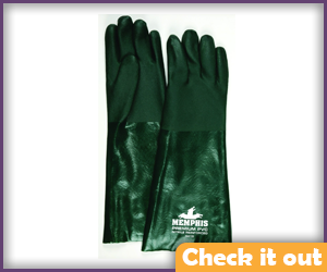 Metallic Green Gauntlet Gloves.