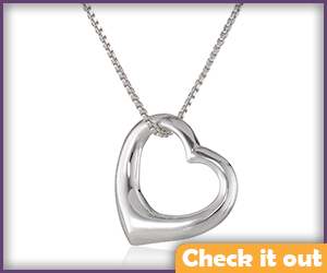 Beth Greene Silver Heart Necklace. 