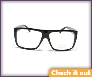 Black Flat Top Square Animated Series Glasses.