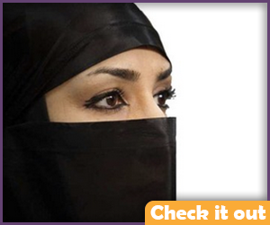 Black Niqab Open-Forehead Cover.