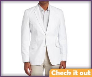 White Suit Two-Button Blazer.