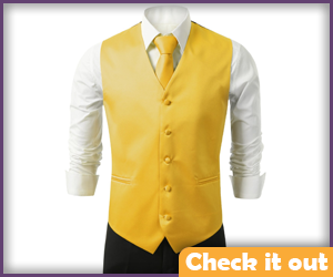 Yellow Button-Up Vest.