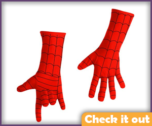 Bright Red Spiderman Gloves.