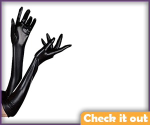 Black Patent Leather Gloves.