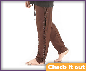 Brown Side-Lace Pants.