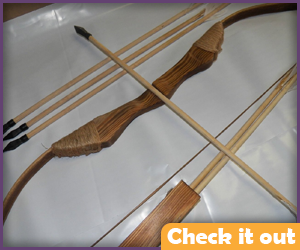 Wooden Bow and Arrow Set.